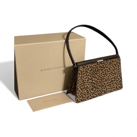 Bottega Veneta Handbags - New Auth Bottega Veneta mini Brown Leopard 🐆 Print top-handle clutch bag in Box